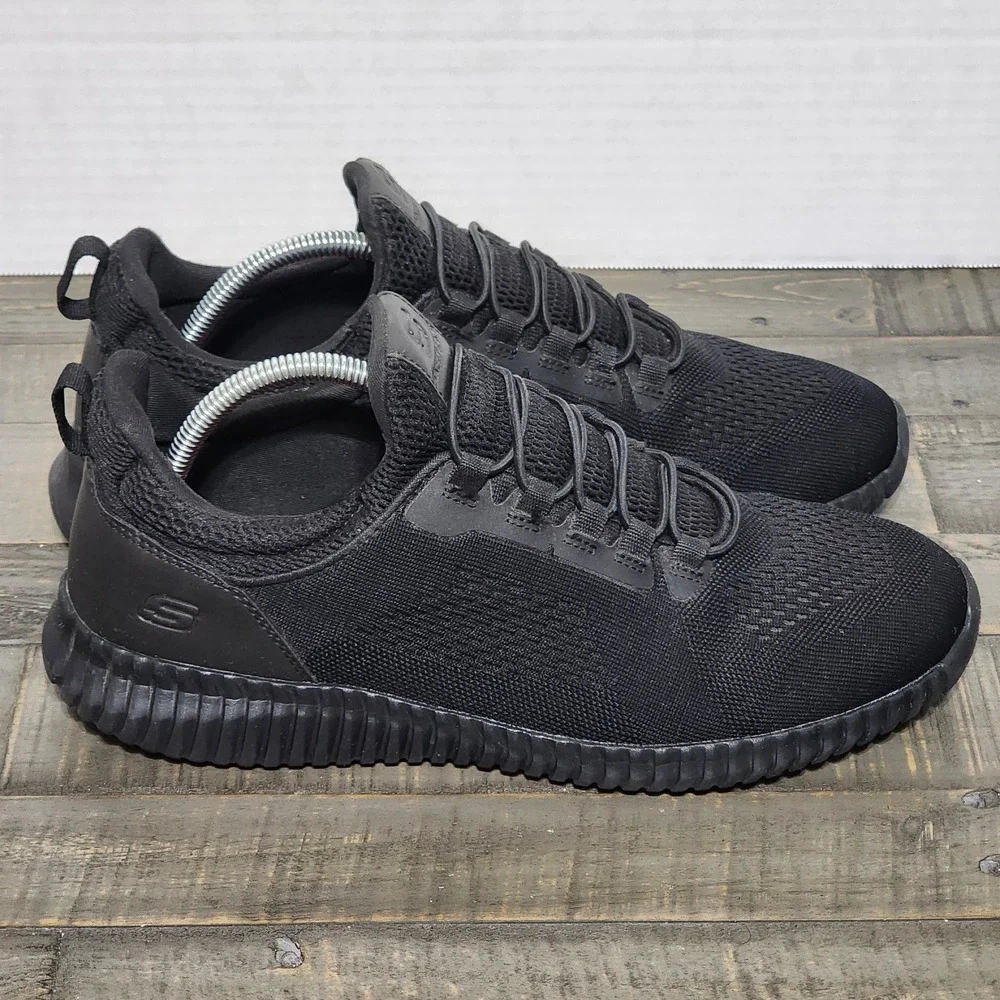 Skechers‎ Work Slip Resistant Slip On Shoes Mens 11 Black Relaxed Fit Sneakers